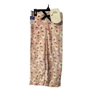Modern‎ Kids Pink Ghost Halloween Plush Sleep Pants, Large